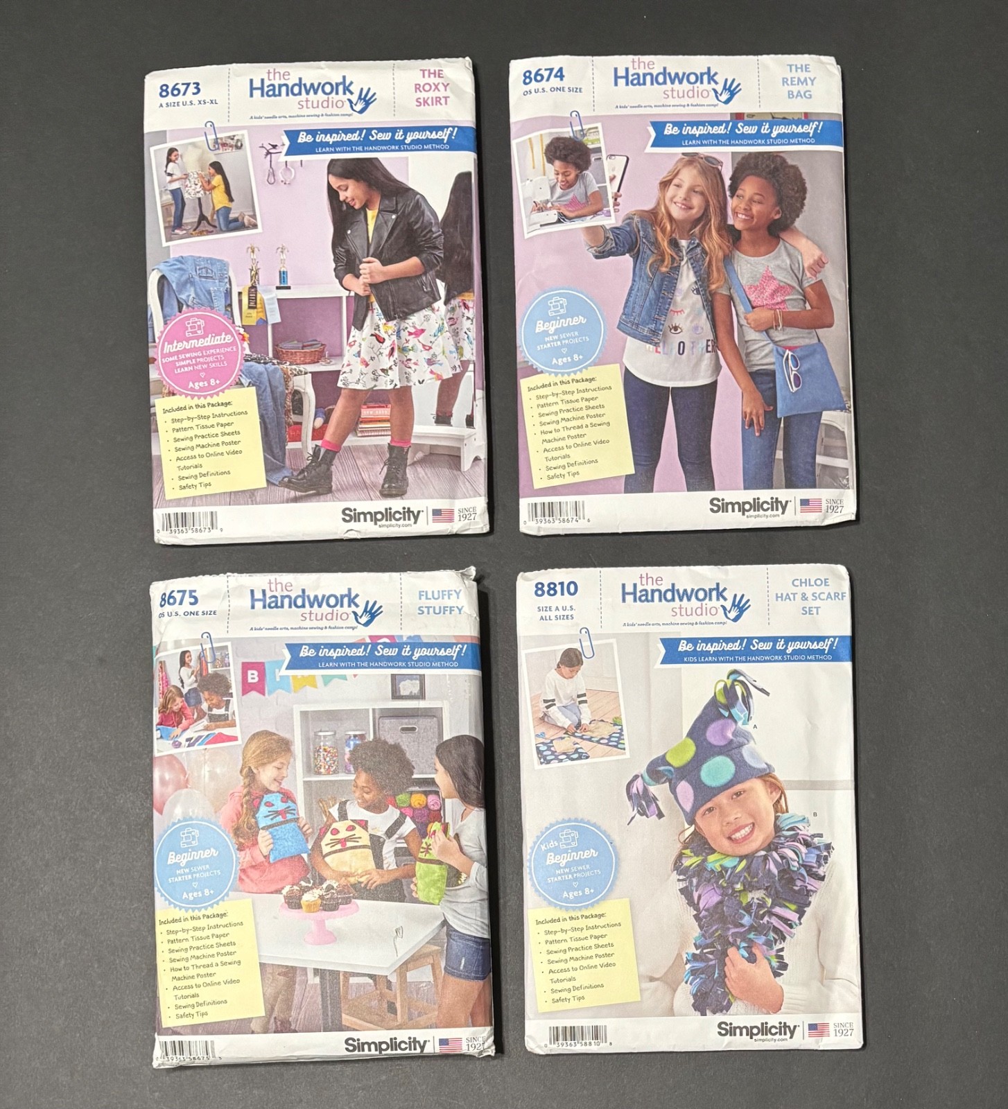 Simplicity The Handwork Studio Sewing Pattern Lot of 4 Uncut 8673 8674 8675 8810