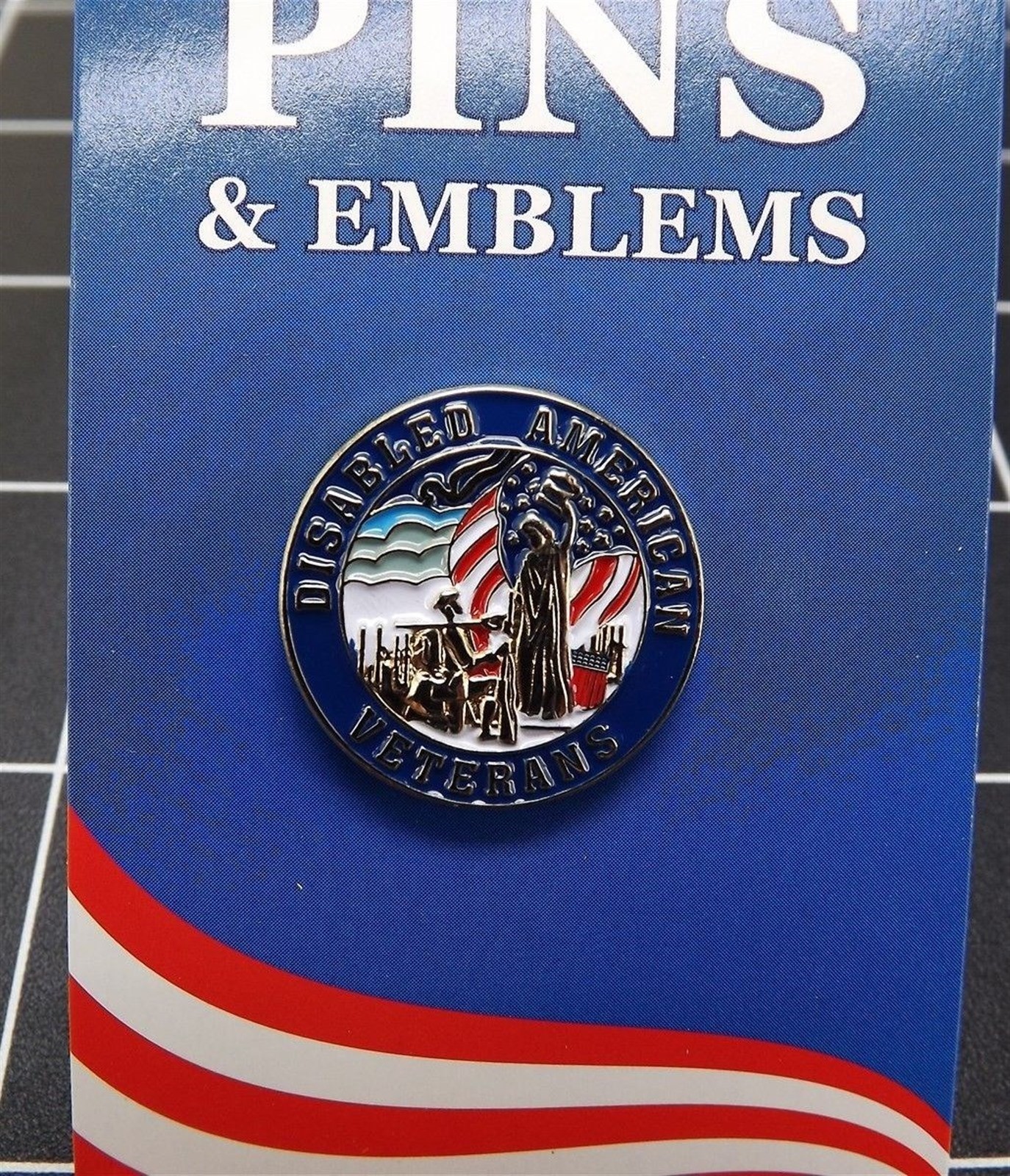 "Disabled American Veterans" BRAND NEW Lapel Pin Red White Blue Enamel 1"