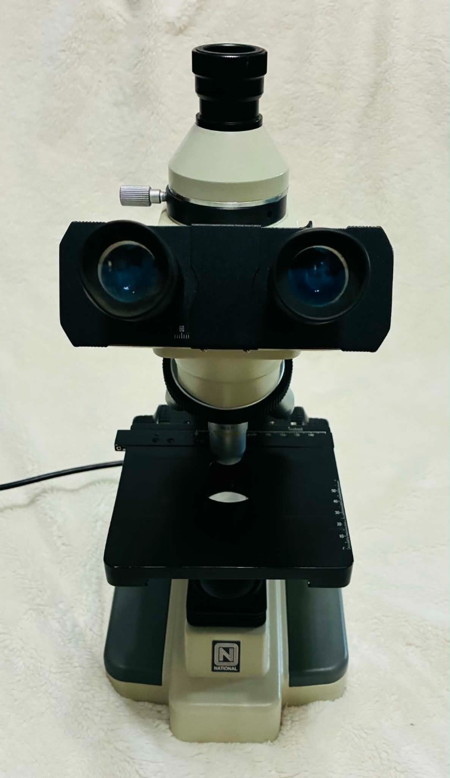 National Optical 163 Trinocular Lab Microscope 4 Objectives Camera Port