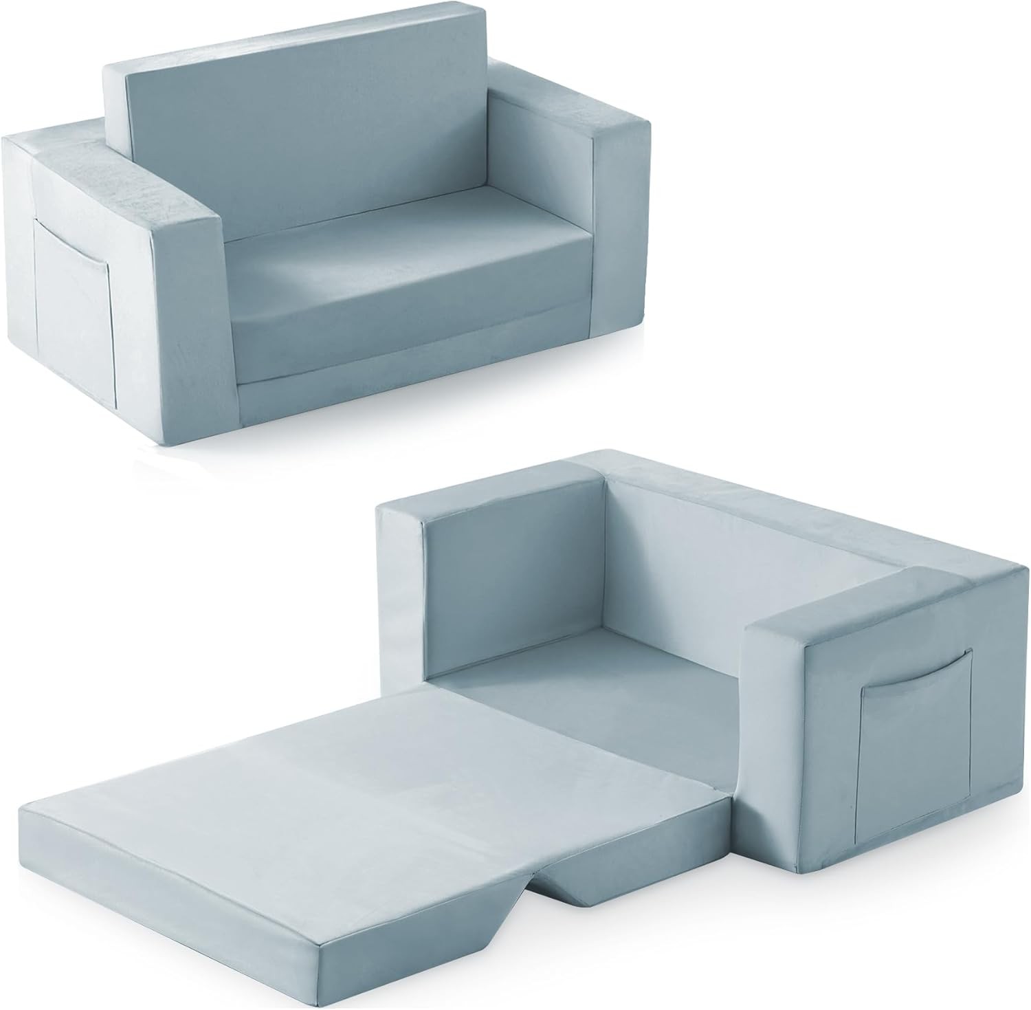 Kids Couch 2-in-1 Toddler Chair Comfy 1-3 Years Convertible Kids Chair Toddler