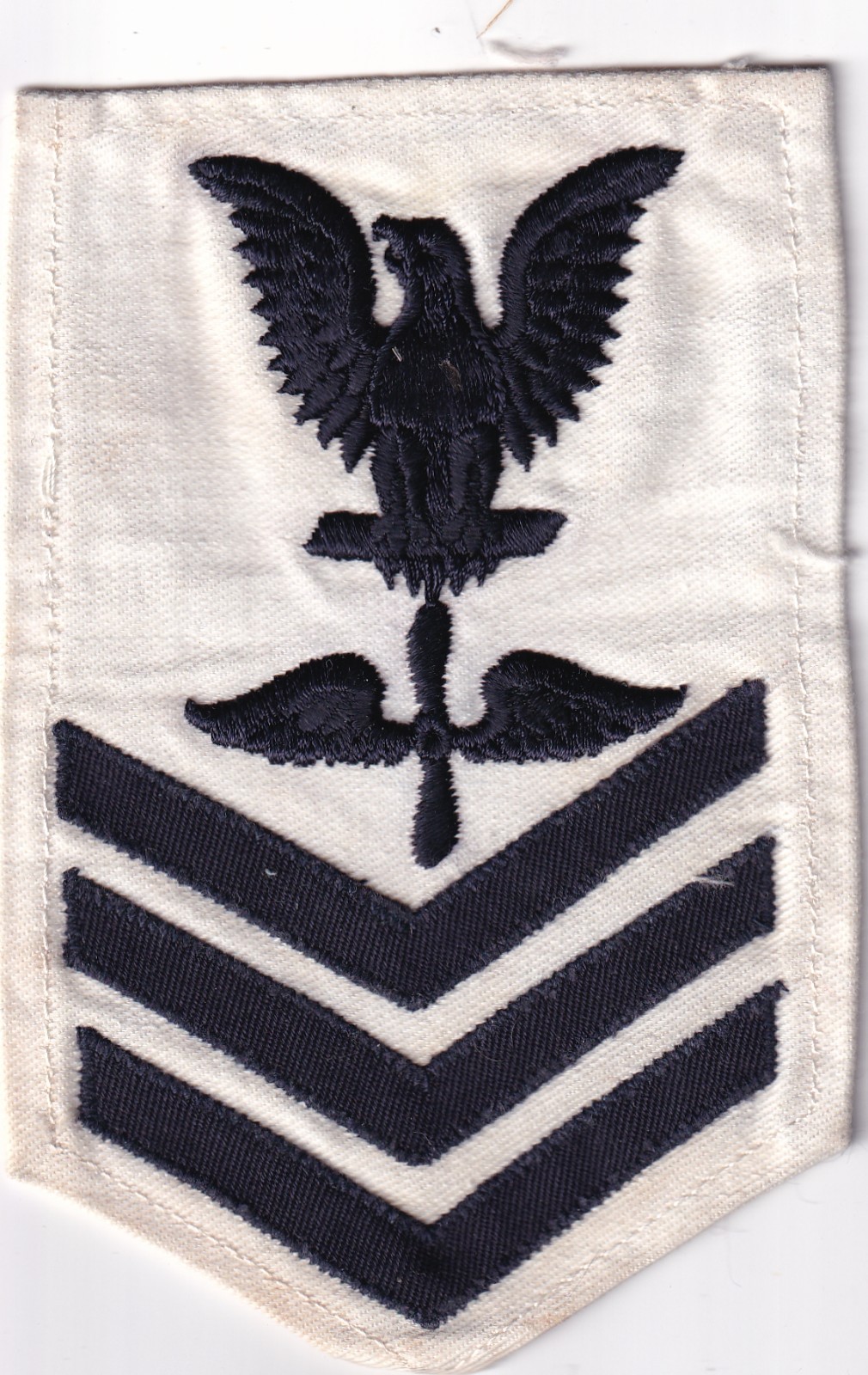 Aviation Machinist Mate PO1 NYEC 1943 USN white rate patch WWII make