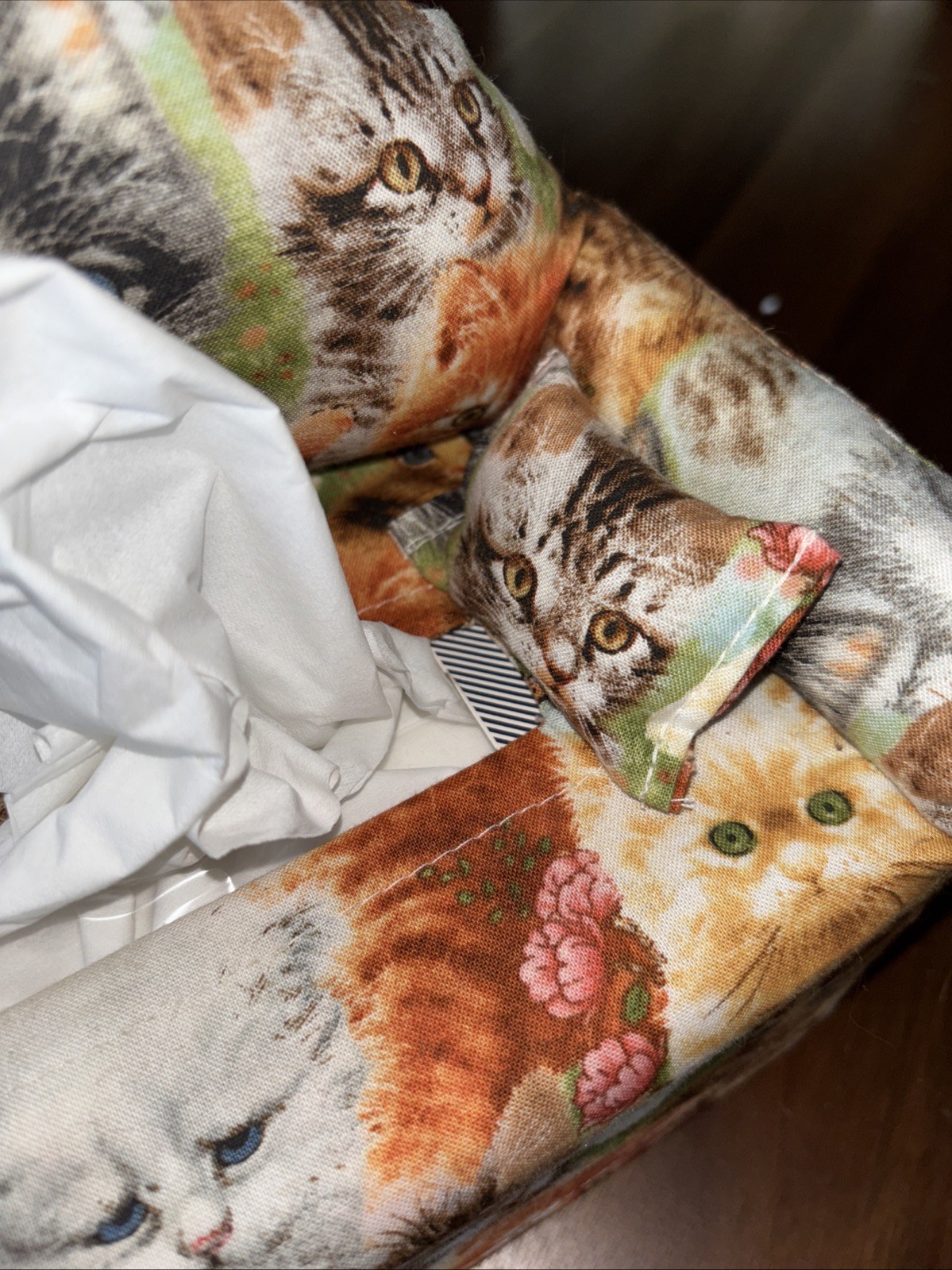 "Cats" Animal Sofa Tissue* Box Cover With In Place Pillows