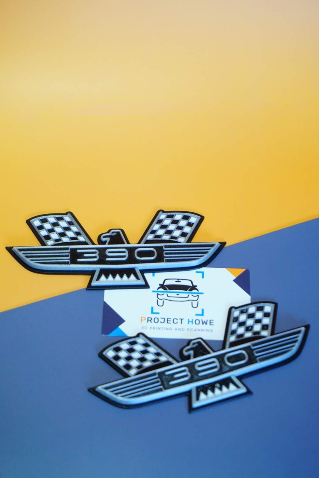 Ford Thunderbird 390 Emblem PAIR - BLACK SILVER WHITE - Project Howe
