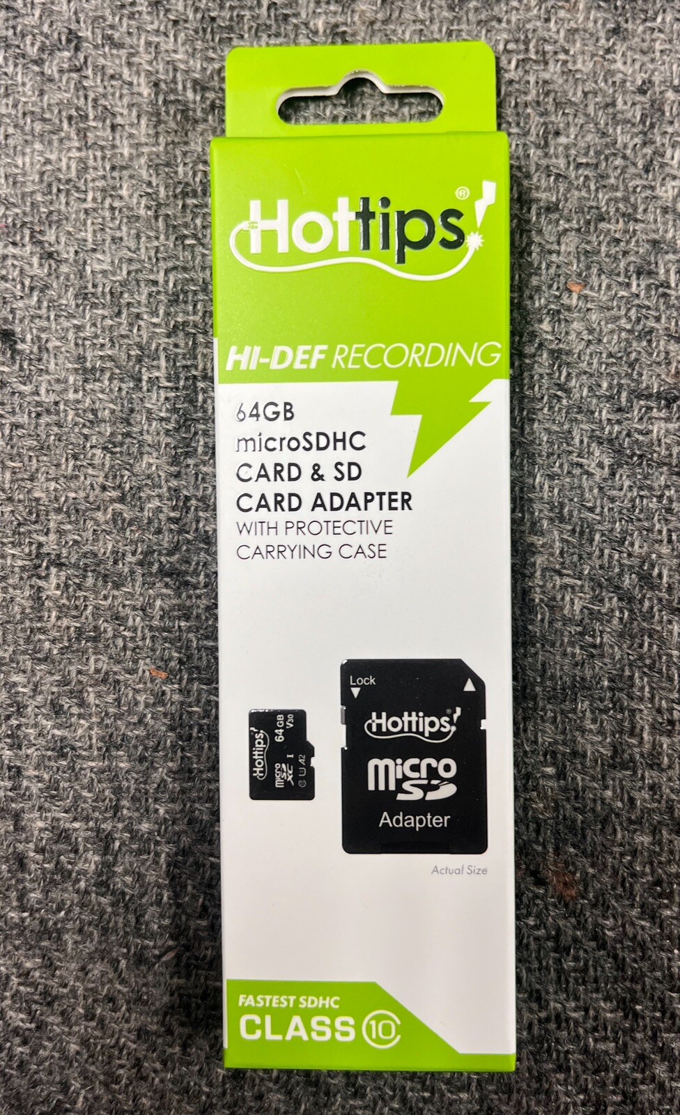 3 Hottips Sd Card 64 GB MicroSDHC Card & SD Card Adapter With Carrying Case!