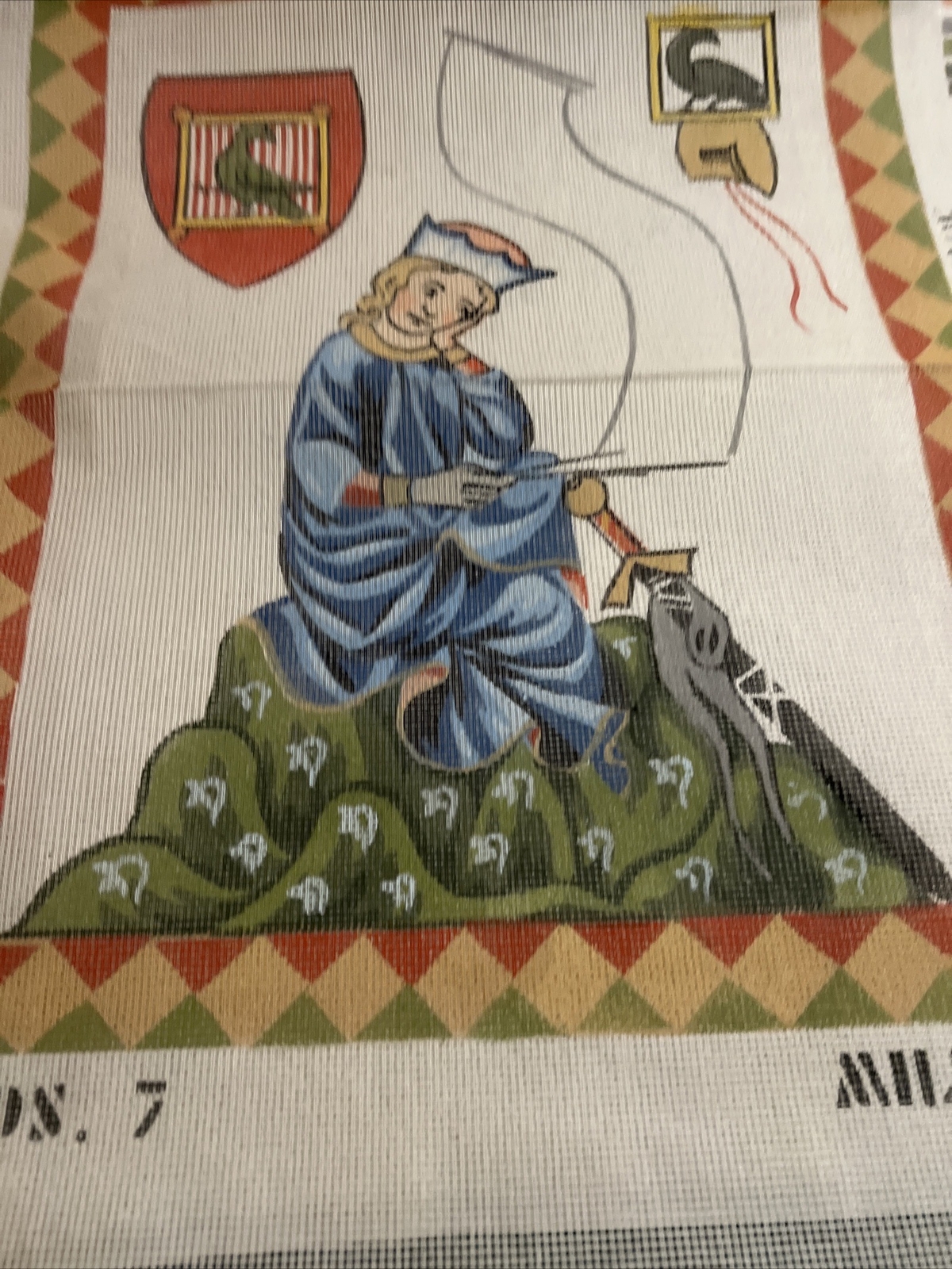 needlepoint canvas handpainted vintage