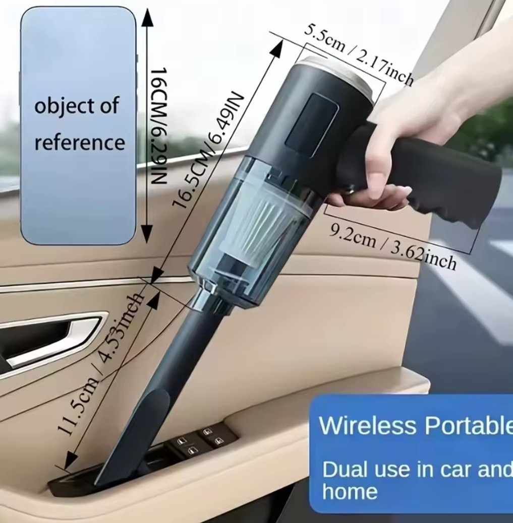 Wireless Rechargeable Car Vacuum Cleaner with USB, Vacuums...
