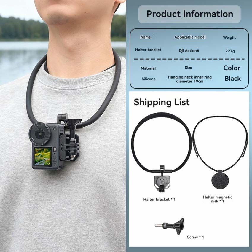 Quick-Release Magnetic Neck Straps Mount First-Person Mount for DJI OSMO ACTION6