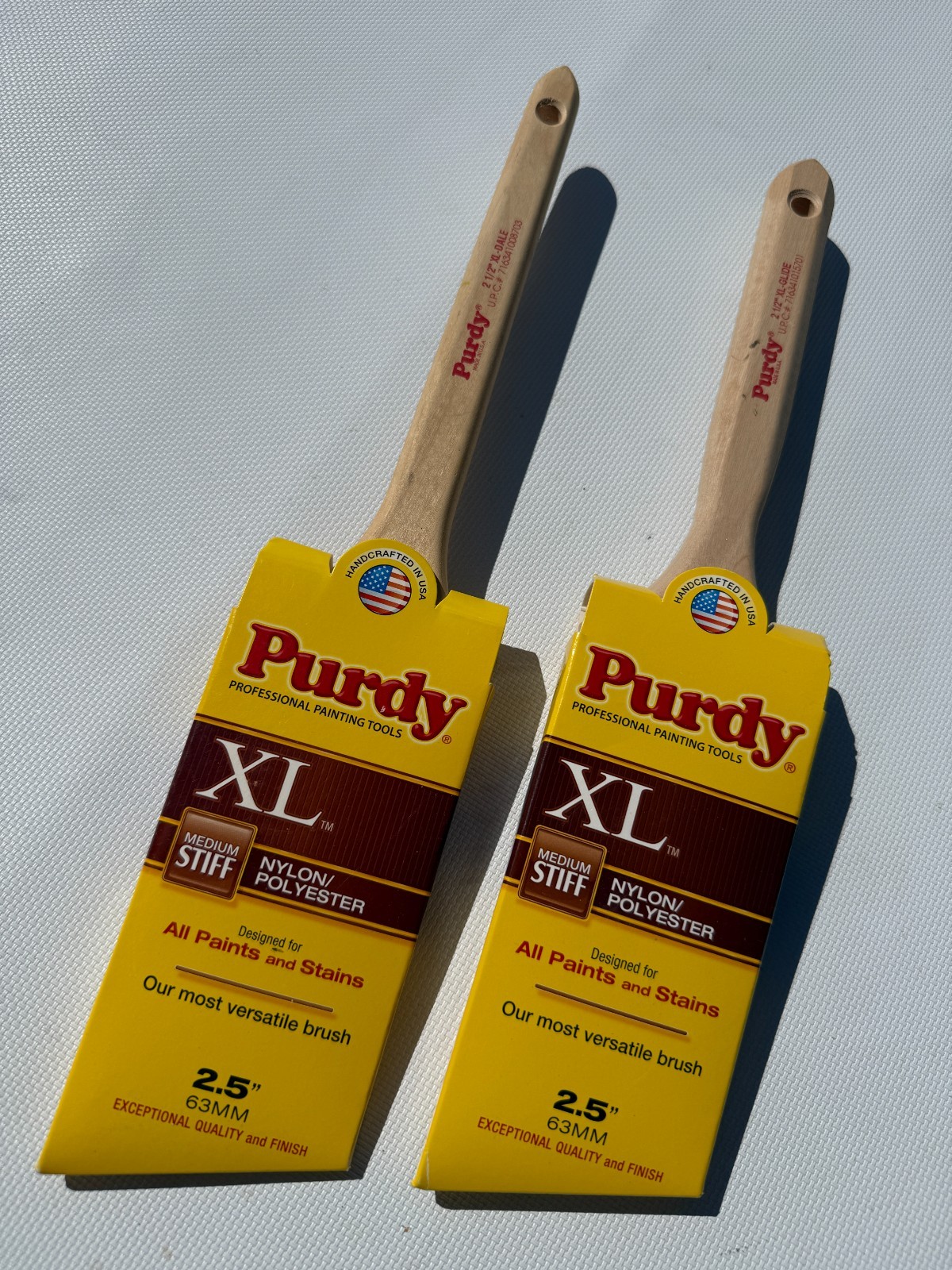New! Lot of 2 Quality PURDY XL Paint Brushes / Purdy 2.5" Angle
