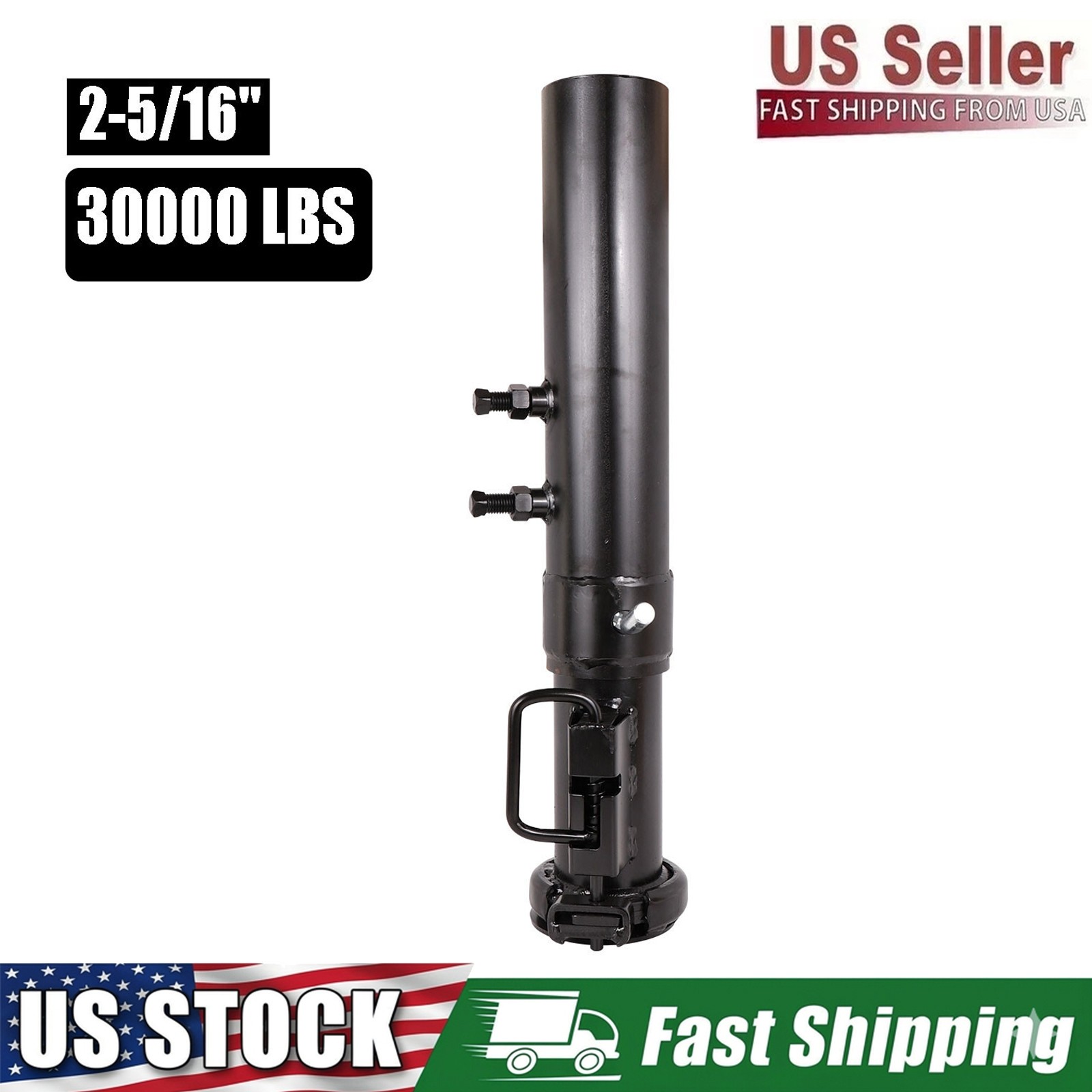 Heavy Duty Gooseneck Trailer Coupler 30000LBS 2-5/16" Round Tube Hitch