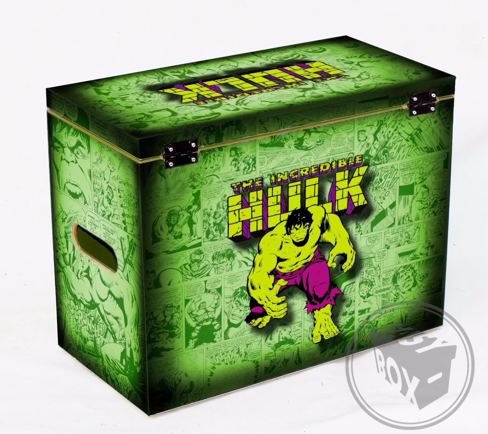 Large Comic Book Hard Storage Box Chest MDF Hulk