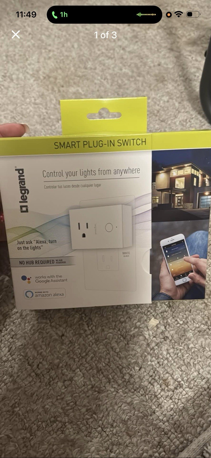 Legrand Smart Plug Wi-Fi App-Controlled White, Works w/ Alexa Google Assistant