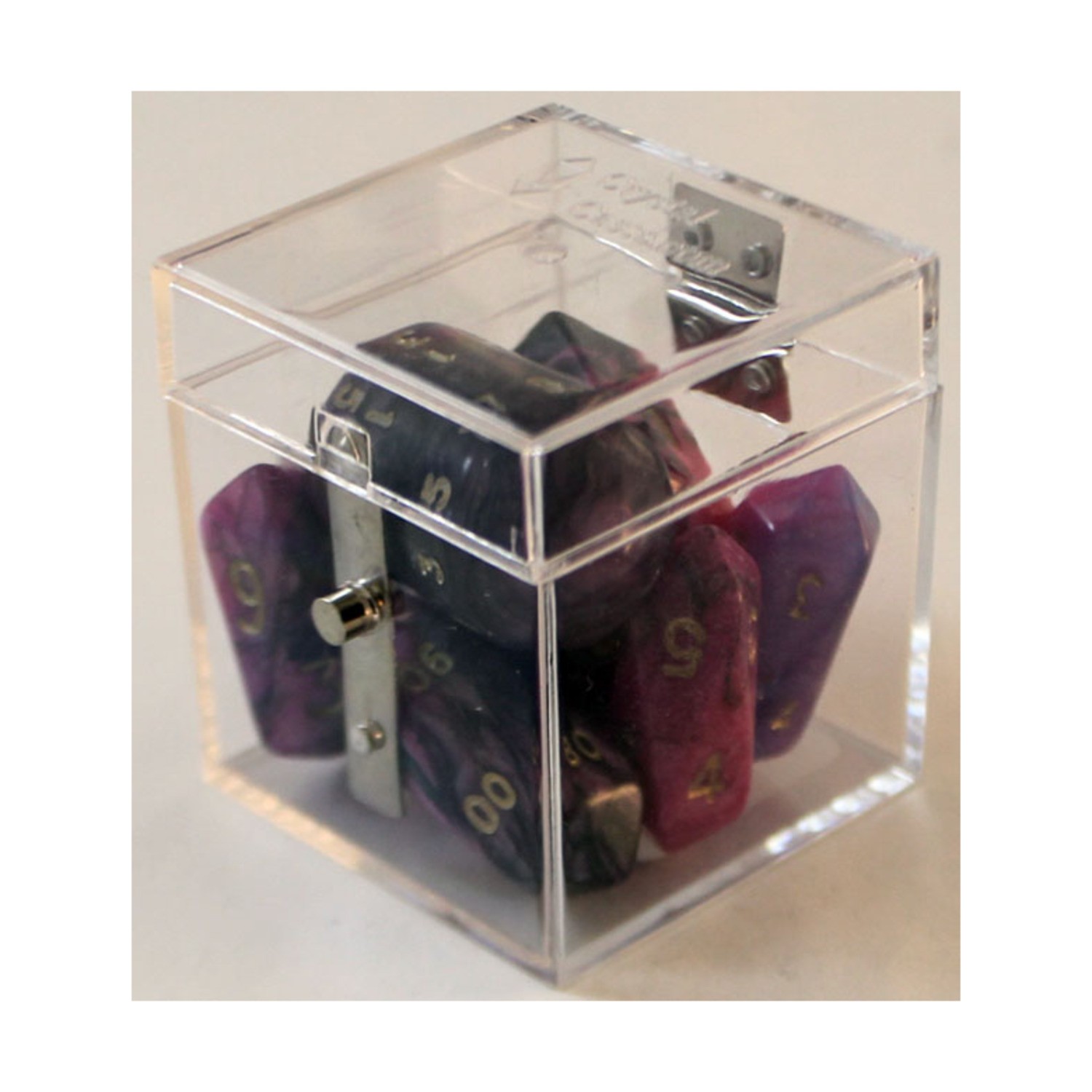 Crystal Caste Dice Toxic Crystal Poly Set Pink w/Black (7) New