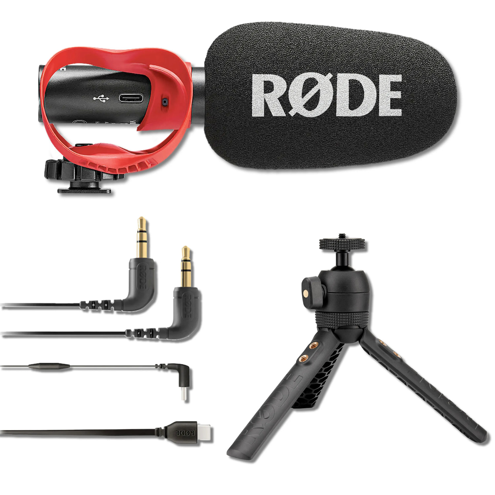 Rode VideoMic GO II Shotgun Mic with SC16 USB-C Cable & Tripod 2 Mount