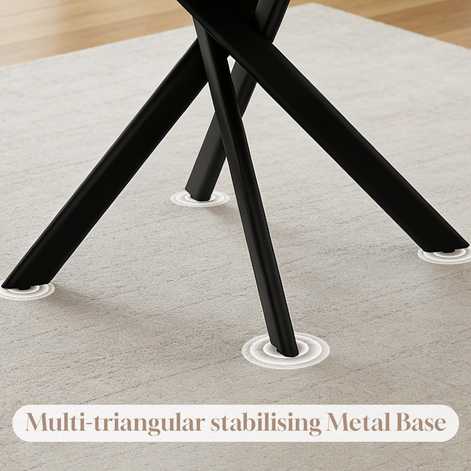 44" round Dining Table for 4, Modern Mid-Century Dining Kitchen Table of 4