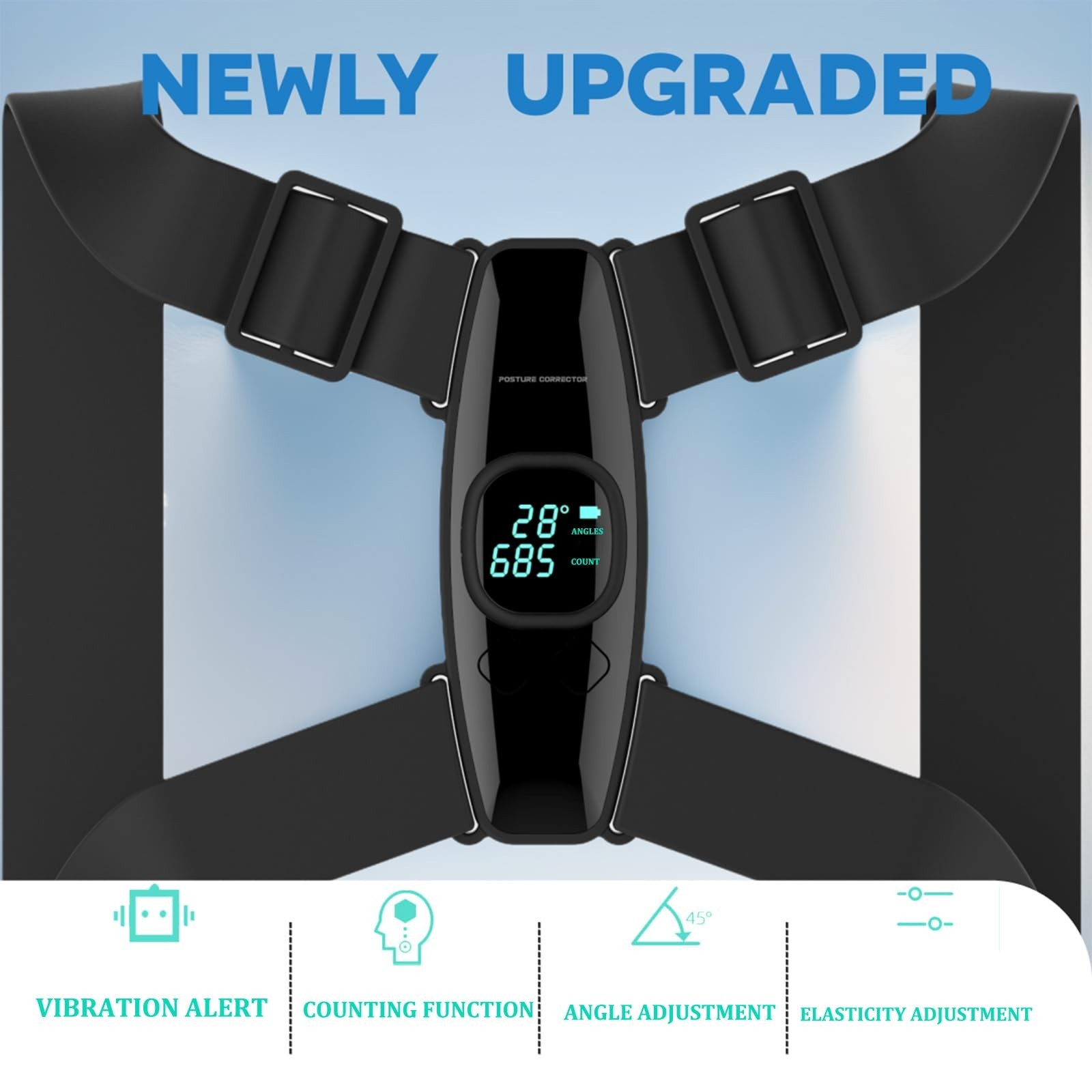 Upgraded Smart Posture Corrector Adjustable Posture Correction Angle with Vib...