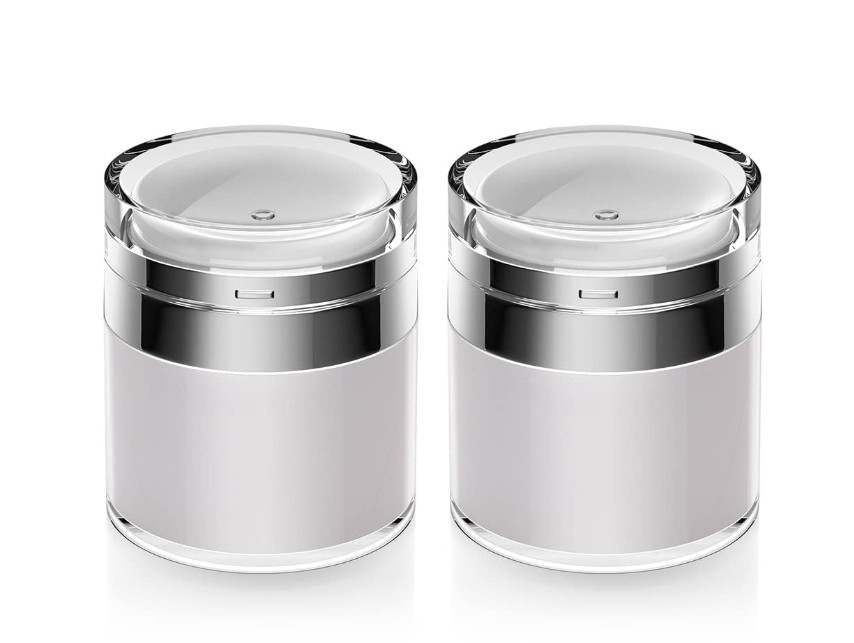 Airless Pump Jar, 1.7 oz Airless Pump Bottles, Travel Lotion Container – Vacuum