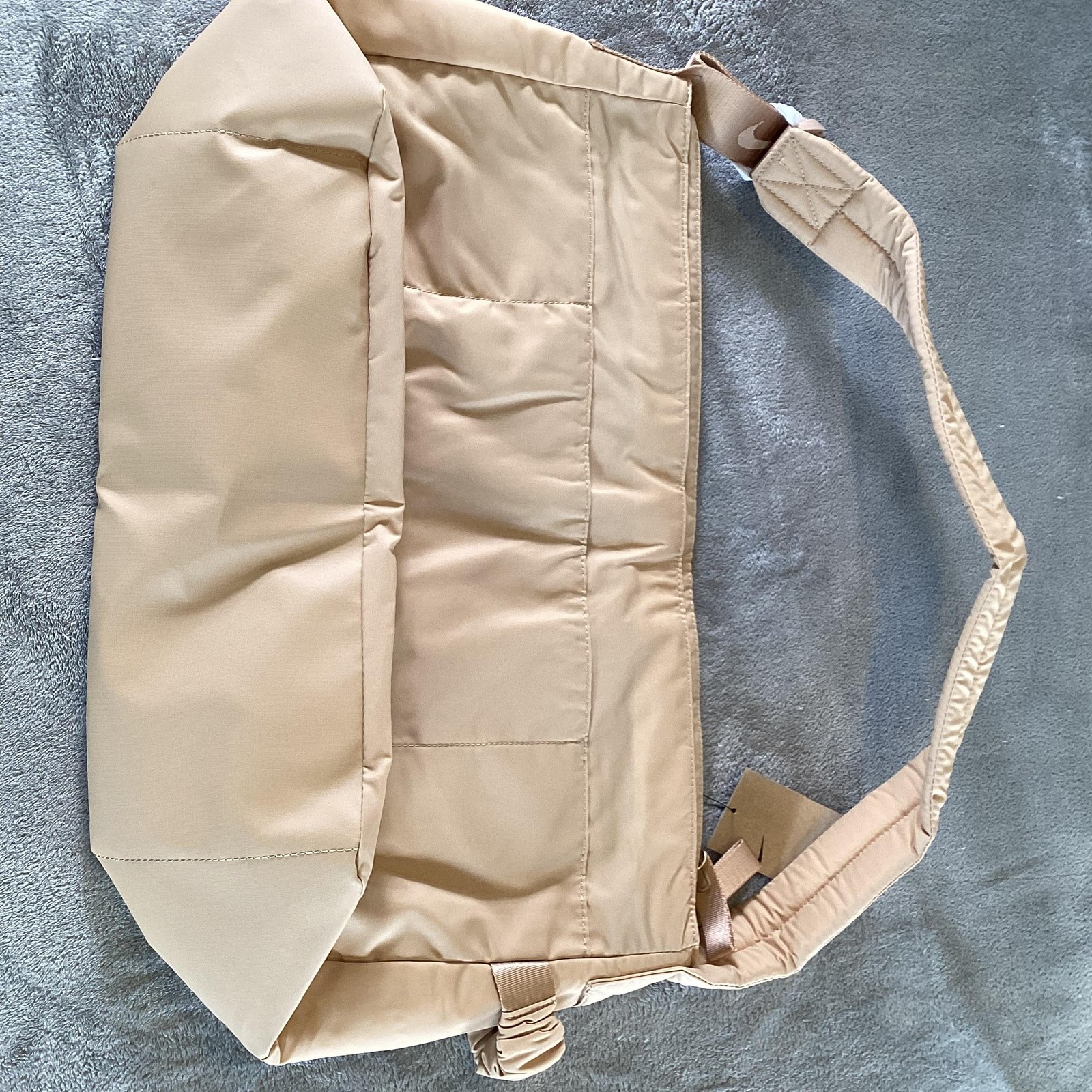 Nike Cross Shoulder Bag Womens Large Beige 25L Zip Adjustable Strap Gym Training