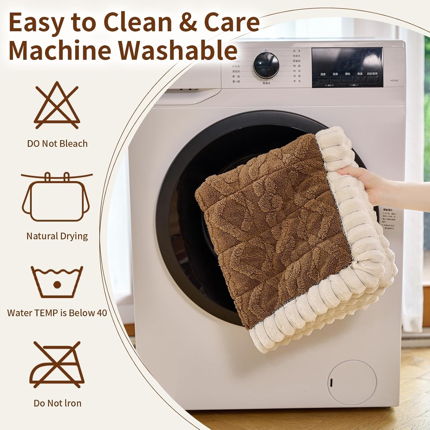 Fuzzy Couch Cover Dogs Washable Non Slip Couch Covers 3 Cushion Sofa Pet