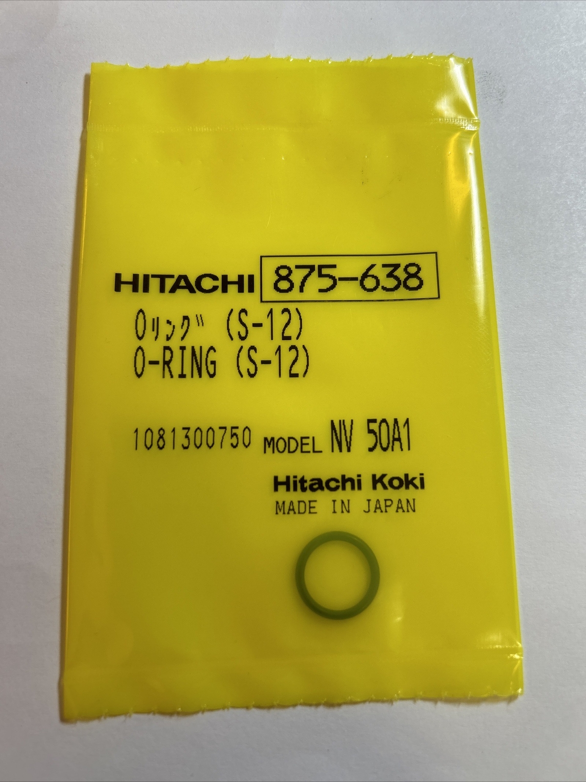 HITACHI 875-638 O-RING (S-12) NV50A1 METABO NEW NIB