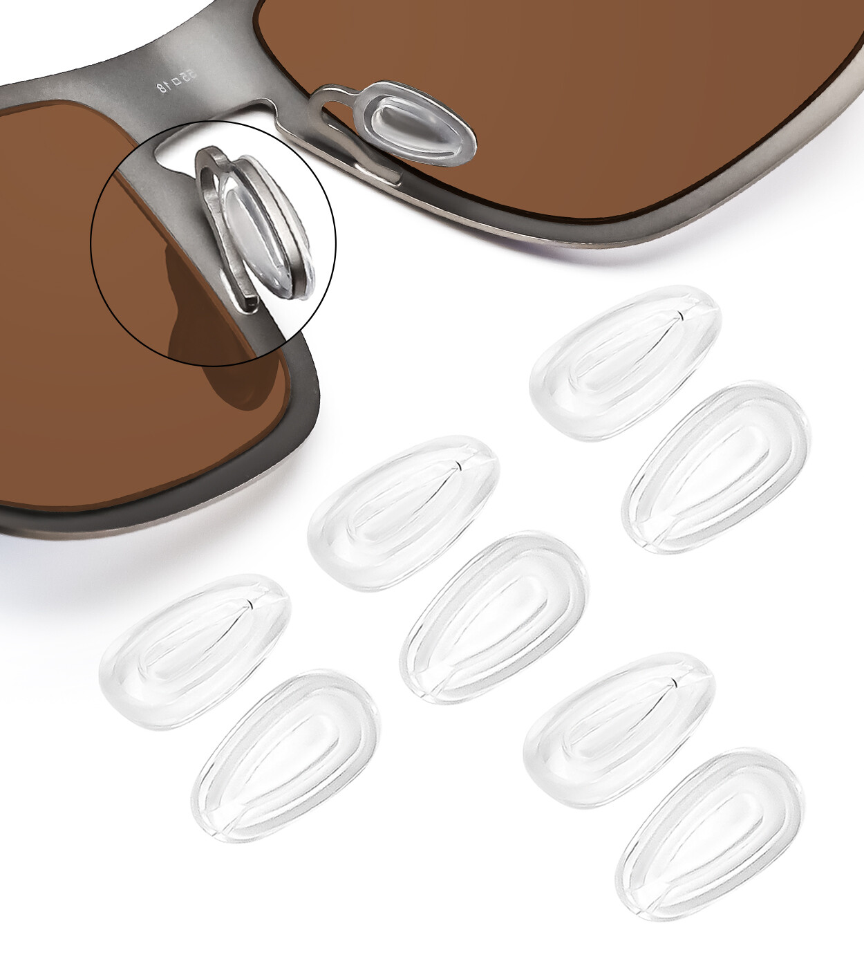 Clear Replacement Nose Pads for Oakley Gauge 8 L OO4124 Non-Slip Nose Pieces