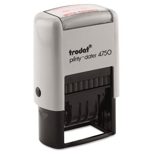 Trodat Economy 5-in-1 Stamp Dater Self-Inking 1 5/8 x 1 Blue/Red T4754