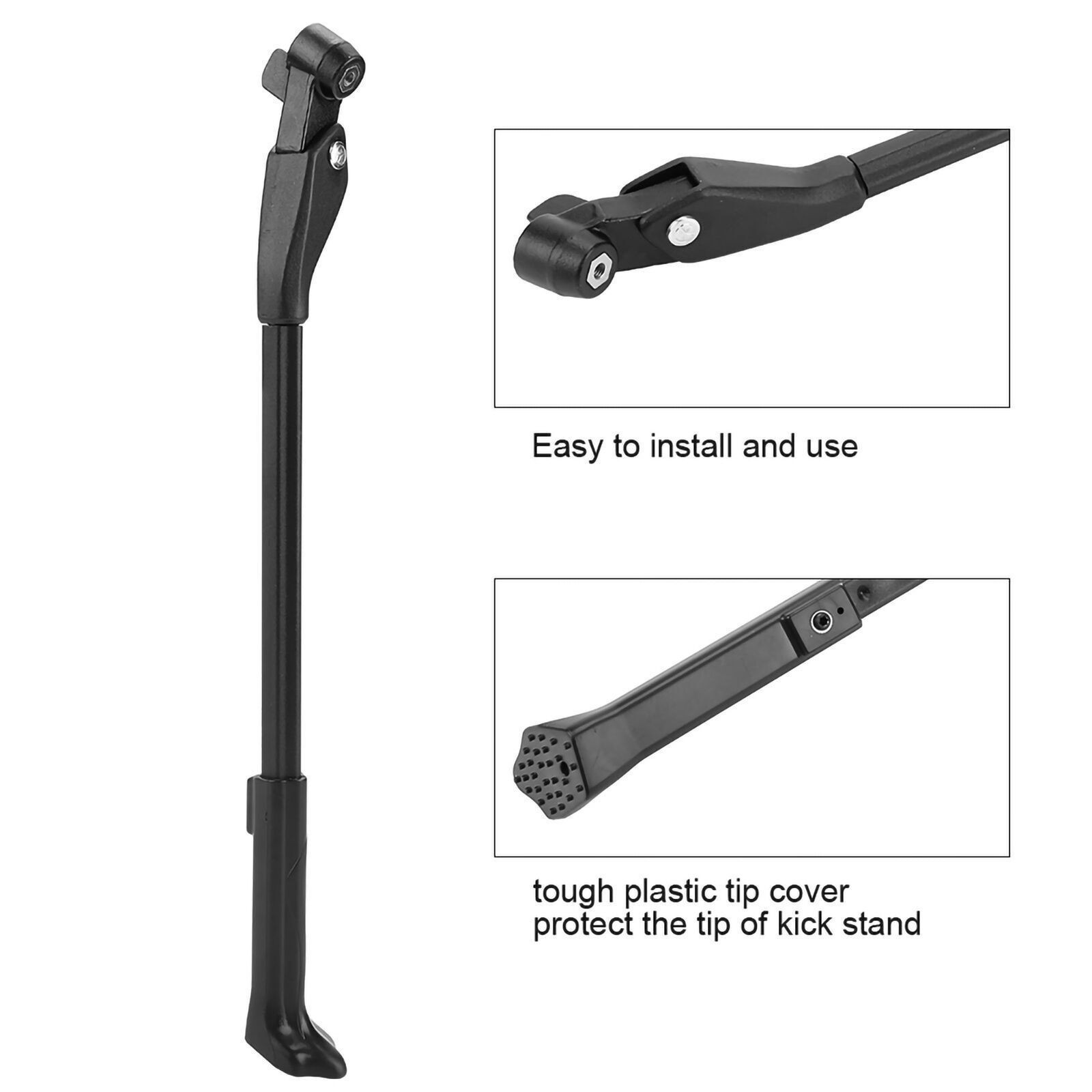 Aluminium Alloy Adjustable Bike Kickstand Side Stand Accessory for 24-29inch