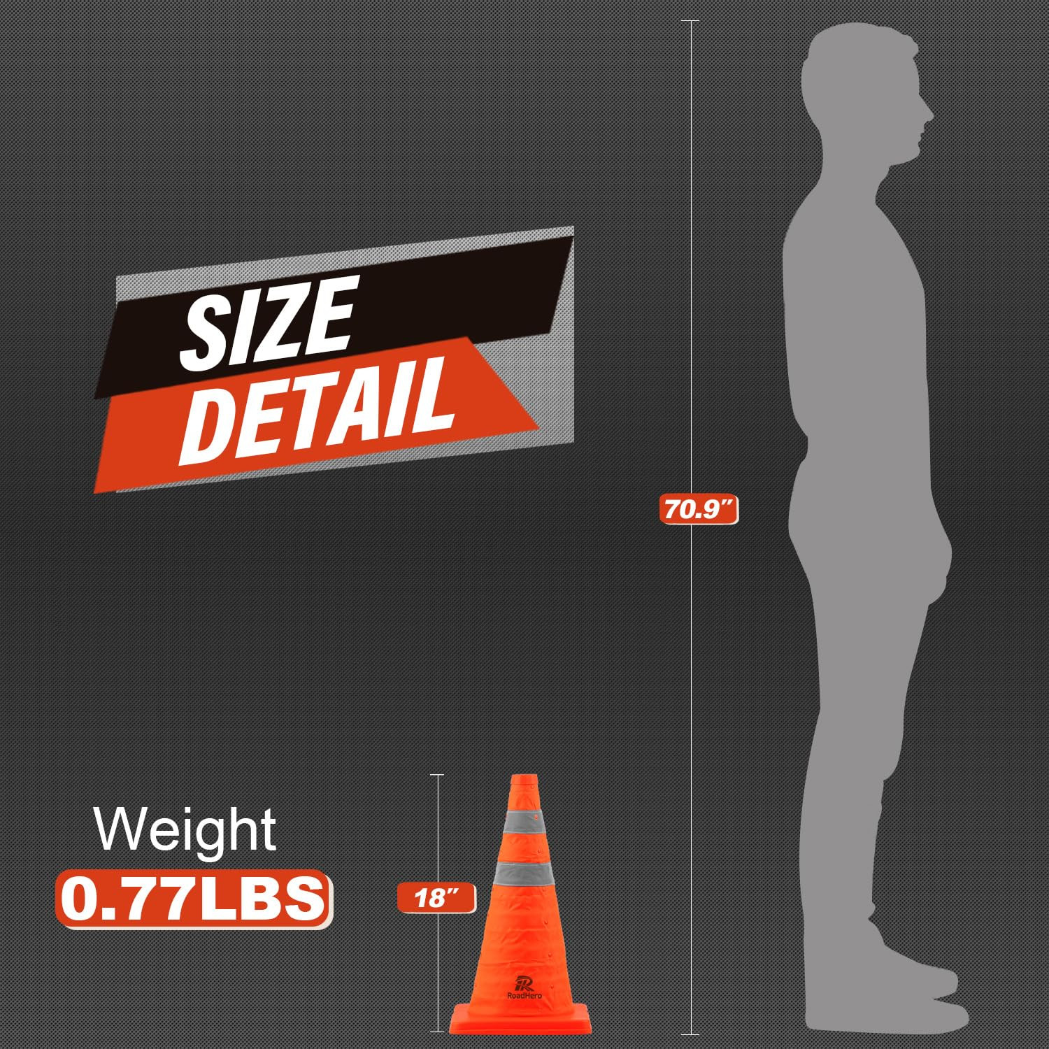 18 Inch 4 Pack Collapsible Traffic Safety Cones, Multi Purpose Pop-Up Cones with