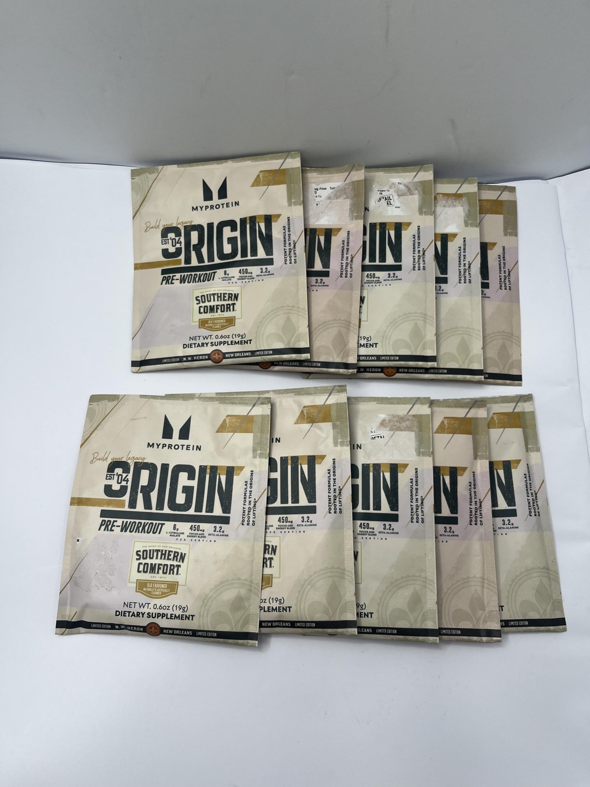 10pk Myprotein Origin Pre-Workout Southern Comfort 0.6oz Sachets Exp 08/26