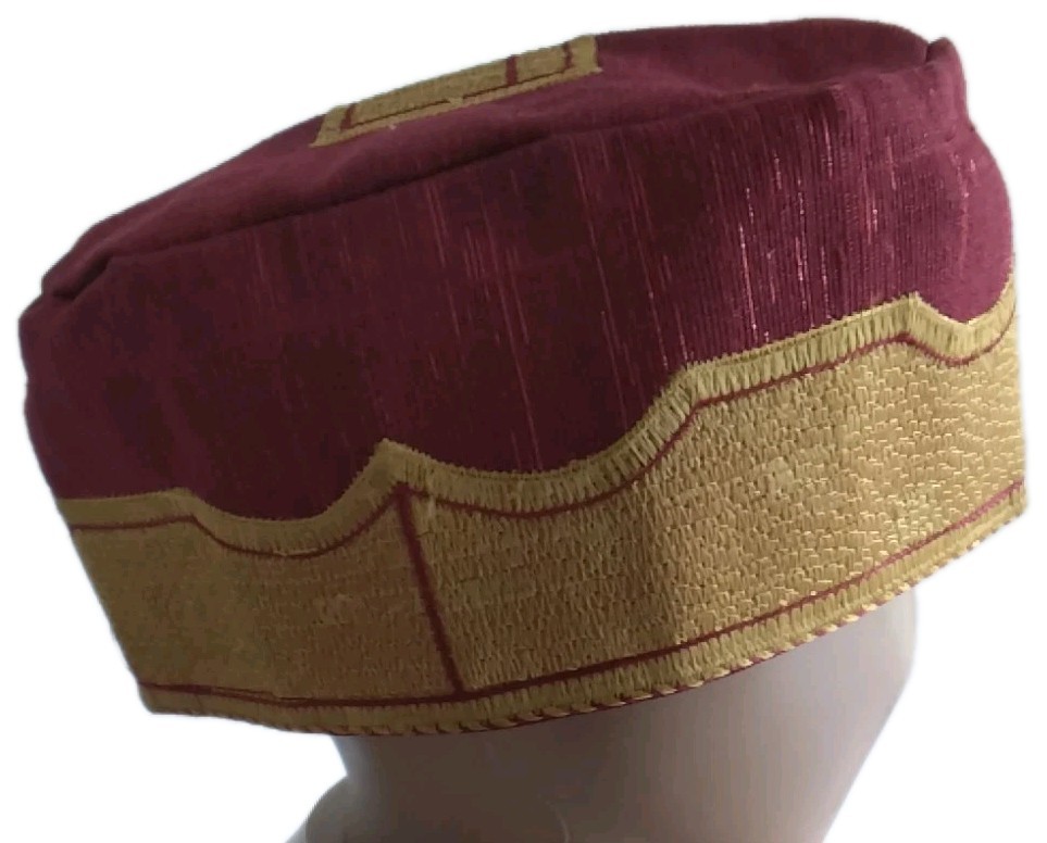 RED CAP AFRICAN ASO OKE FILA FOR MEN AND YOUTHS. SIZES 22 1/2"; 24"; 24 1/2"