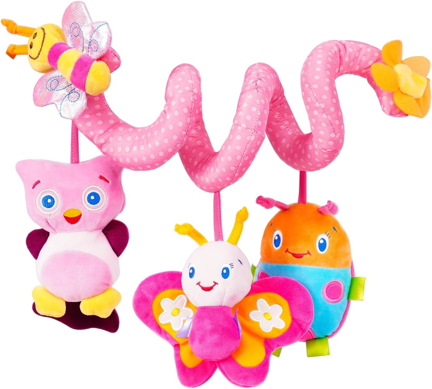 Crib Stroller Car Seat Toys for Baby 0-3-6-9-12 Months, Tummy Time Hanging Senso
