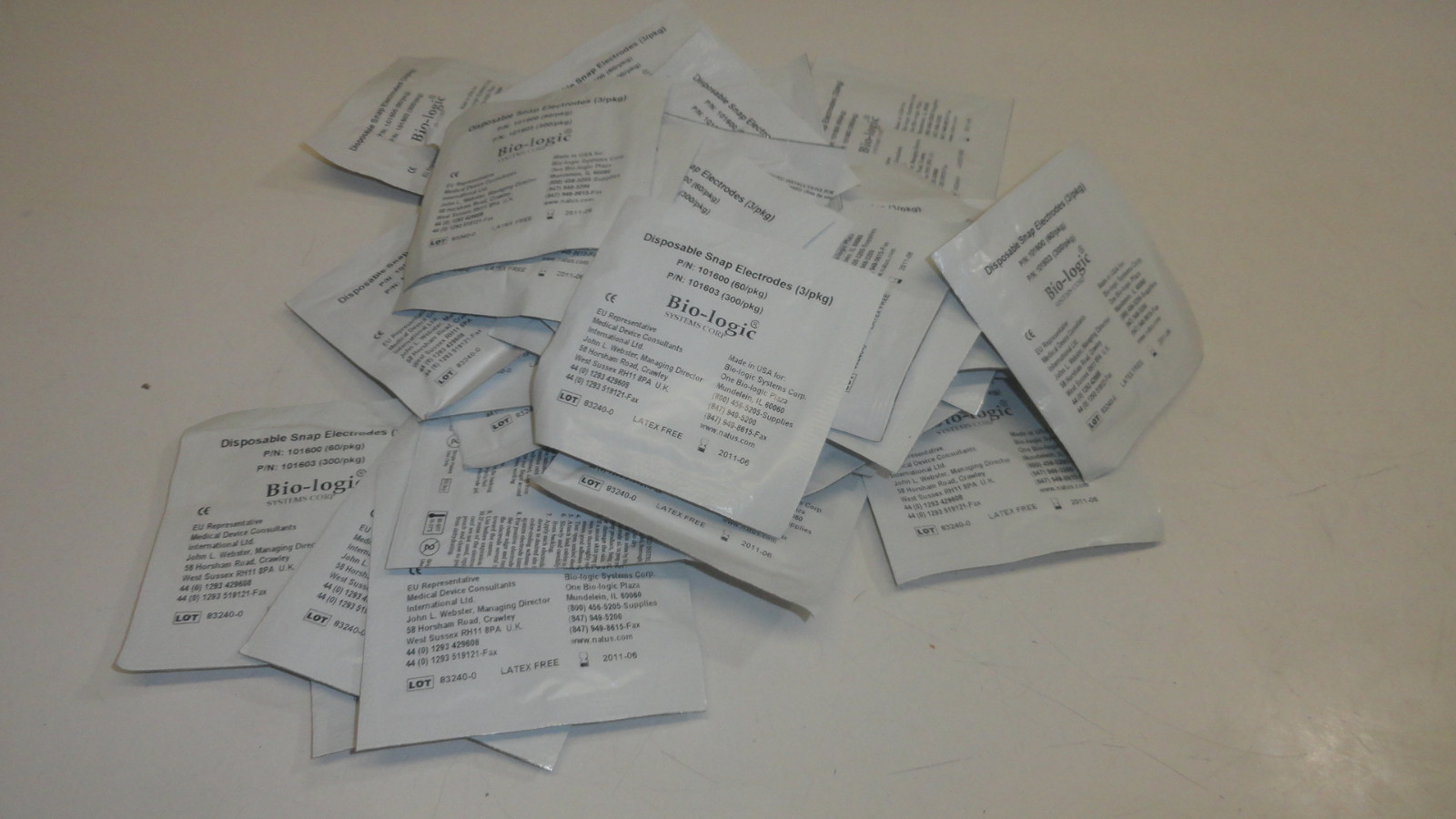 ZZ2: Lot of 120 Bio-Logic Disposable Electrodes (3X40) See Exp. Date