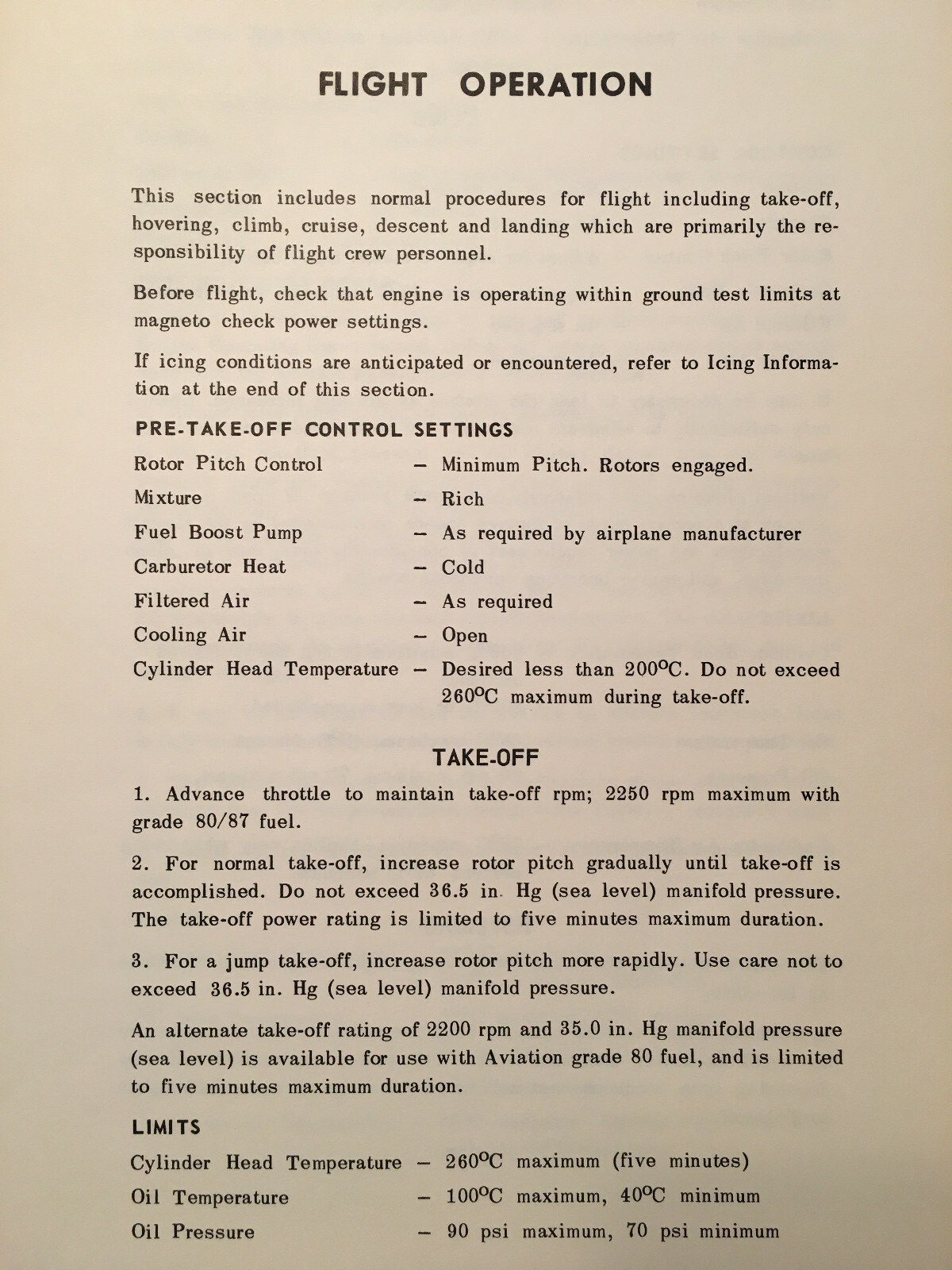 1955-1956 Pratt & Whitney Wasp S1H2 Engine Specific Operation Instructions
