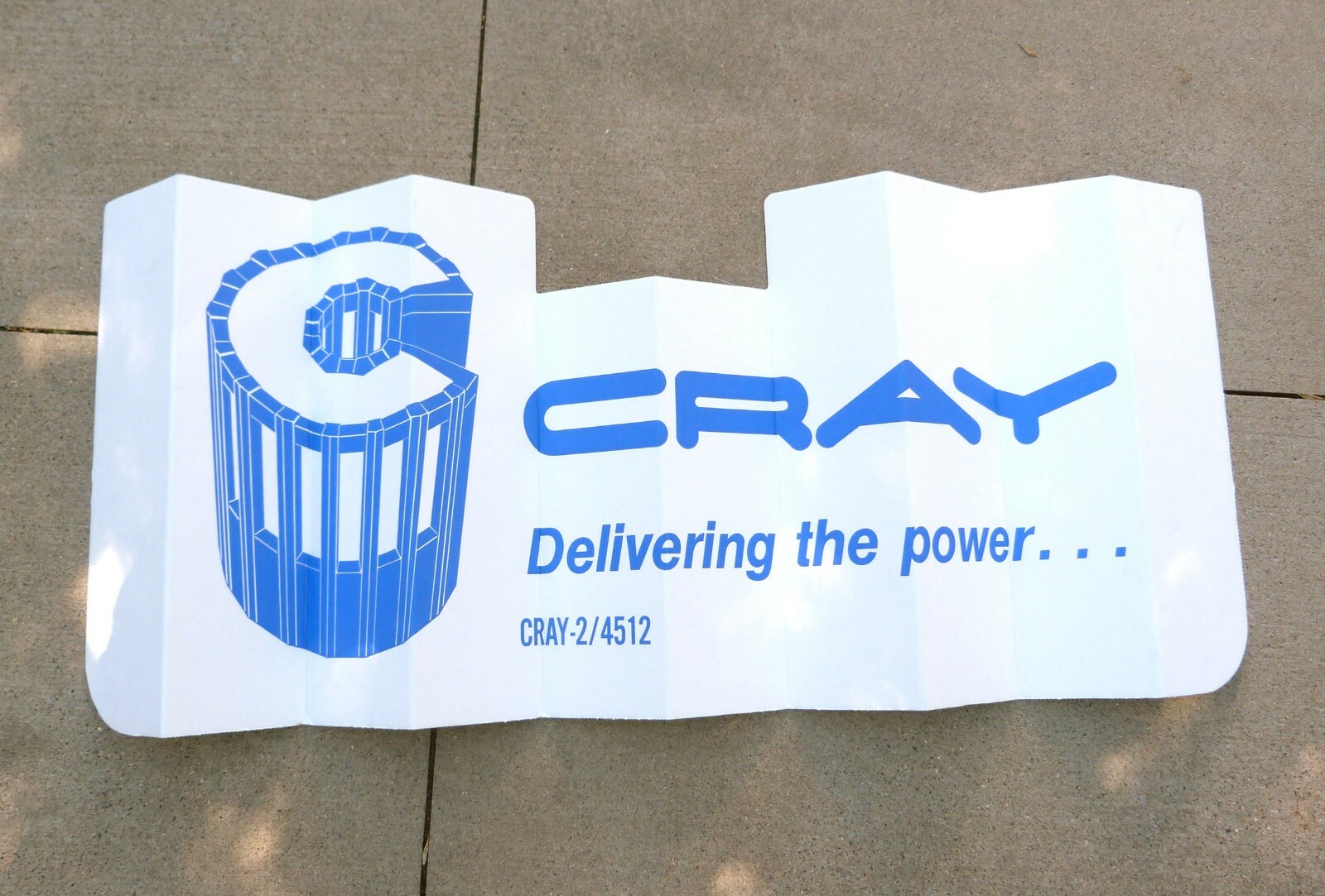 Vtg CRAY Supercomputer Auto Sun Shade Dash Visor Delivering the Power… ~1985 NOS