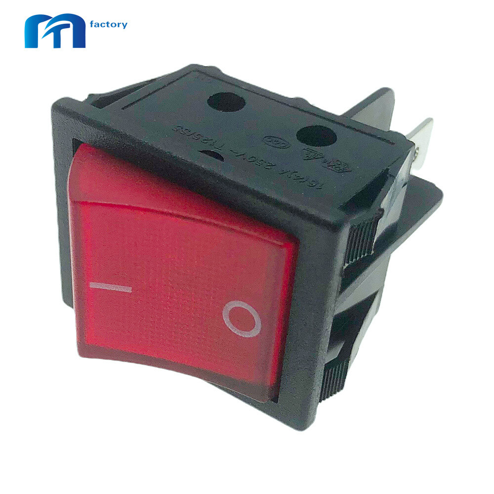 4 Pin Rocker Switch Canal R Series Red Illuminated Double Pole 20A 16A