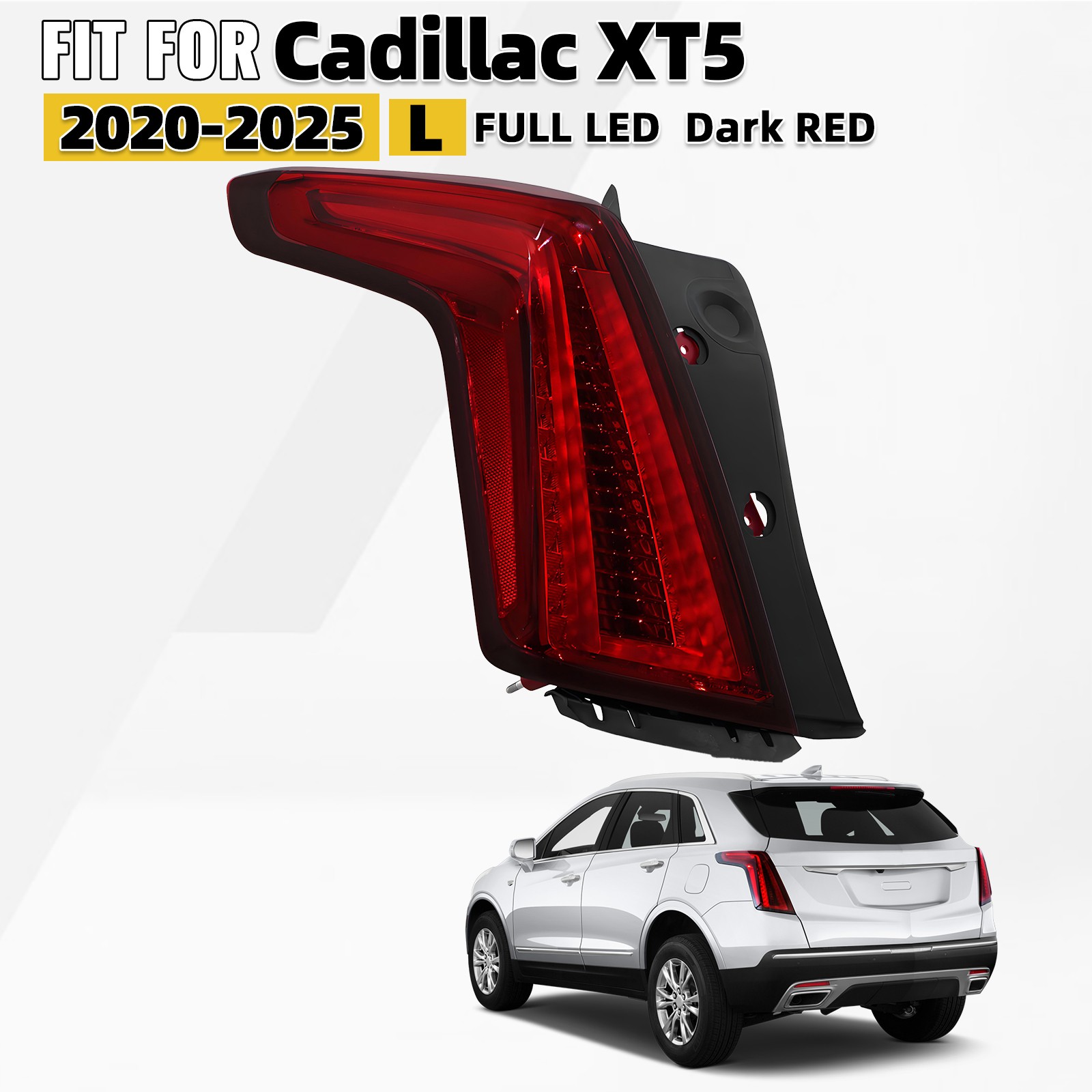 FULL LED Tail Light For 2020-2024 Cadillac XT5 w/ Dark Red  Left Driver 84514976