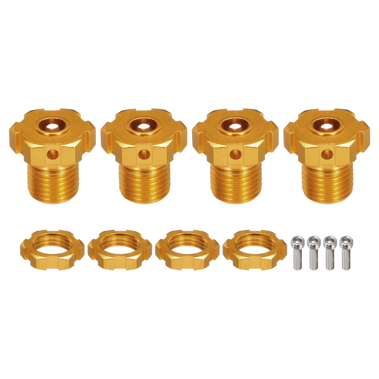 Metal 17mm Wheel Hex Hubs Nuts Drive Adapters Golden for RC Car