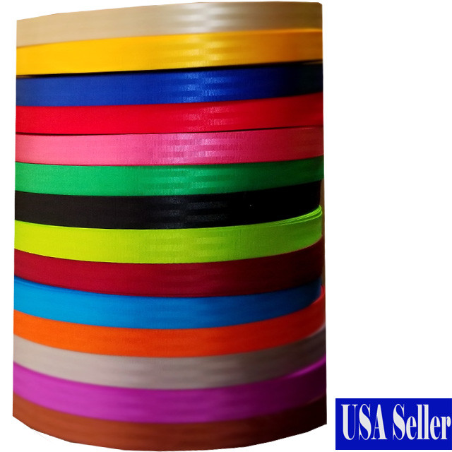 9 Ft 2" (5cm) Seat-belt Blue Red Green Black Polyester Webbing Strap Repair 9'