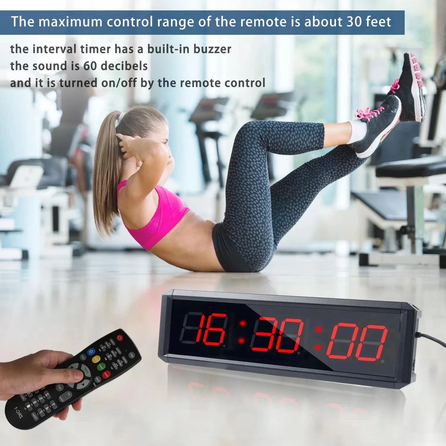 Fitness Timer with Stopwatch Button, Suitable for SchoolexamHome Ex