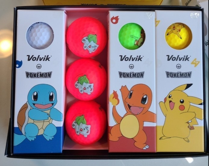 Pokemon Volvik Golf Balls 3-Piece Matte Color 1 Dozen (12 Pack) Vivid Divide