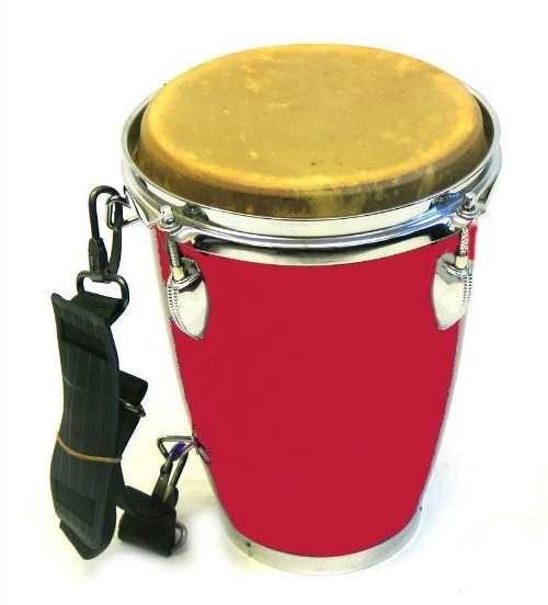 NEW AFRICAN RED MINI CONGA DRUM, TUNABLE KEY CARRY STRAP 1ST QUALITY CP MADE