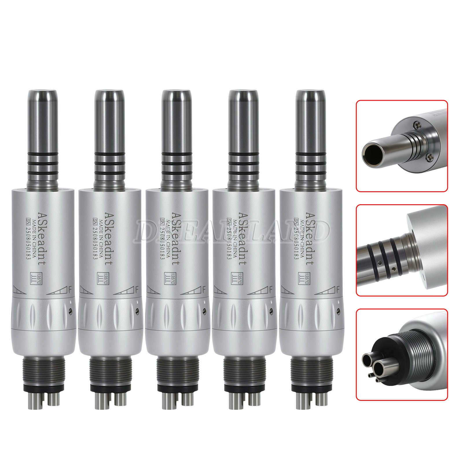 5* Dental Internal Low Speed Air Motor Handpiece Inner Water Spray E-Type 4 Hole