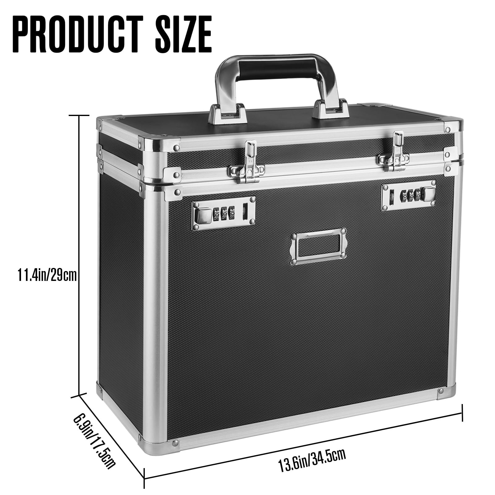 File Organizer Storage Box, Portable Locking Storage Totes - Storage Box with Du