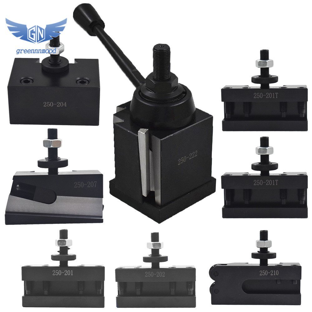 BXA 250-222 Wedge Type Tool Post Swing Dia 10 - 15" With 7PC Tool Holders