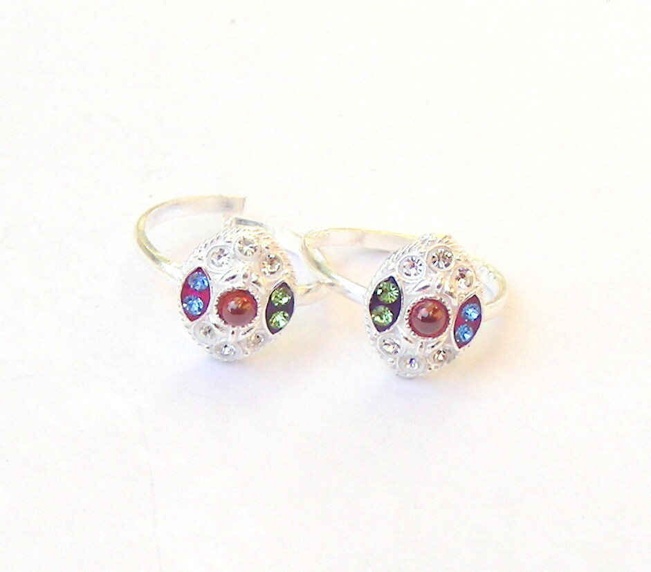 Handmade 925 Sterling Silver Toe Ring Pair Indian Bichiya Pair Adjustable TS 23