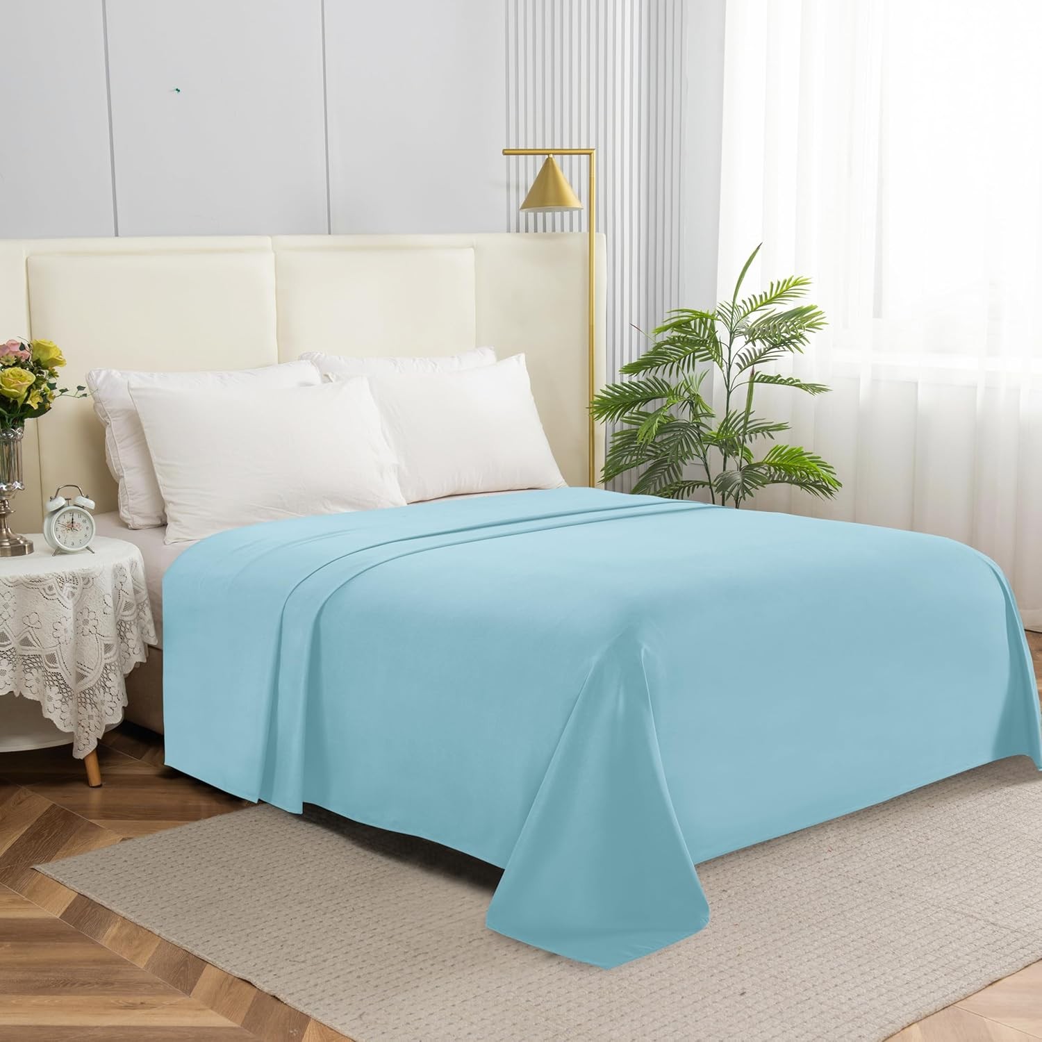 Premium Hotel Quality 1-Piece Flat Sheet Luxury & Softest 1500 Thread Count