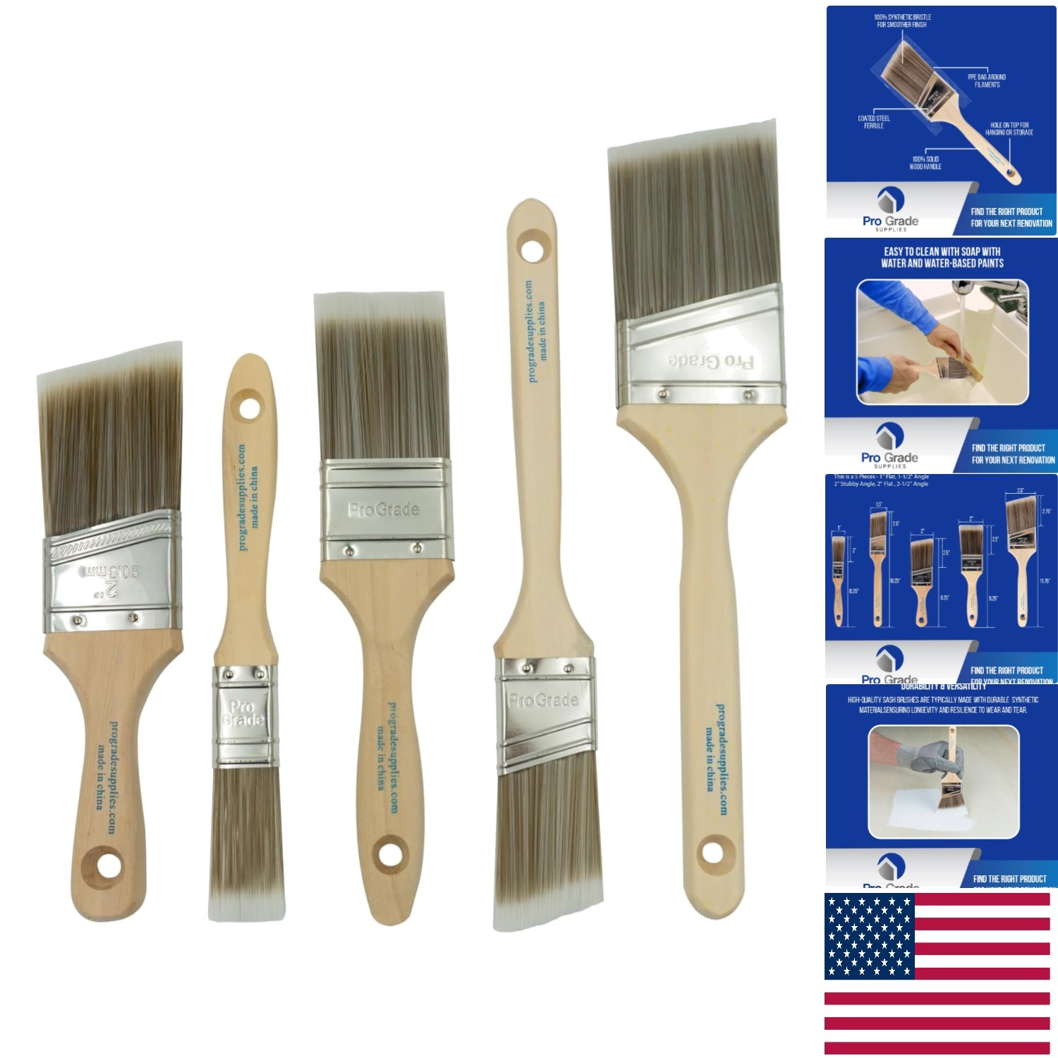 Multi-Colored 5-Piece Paint Brush Set for Effortless Home Improvement and Crafts
