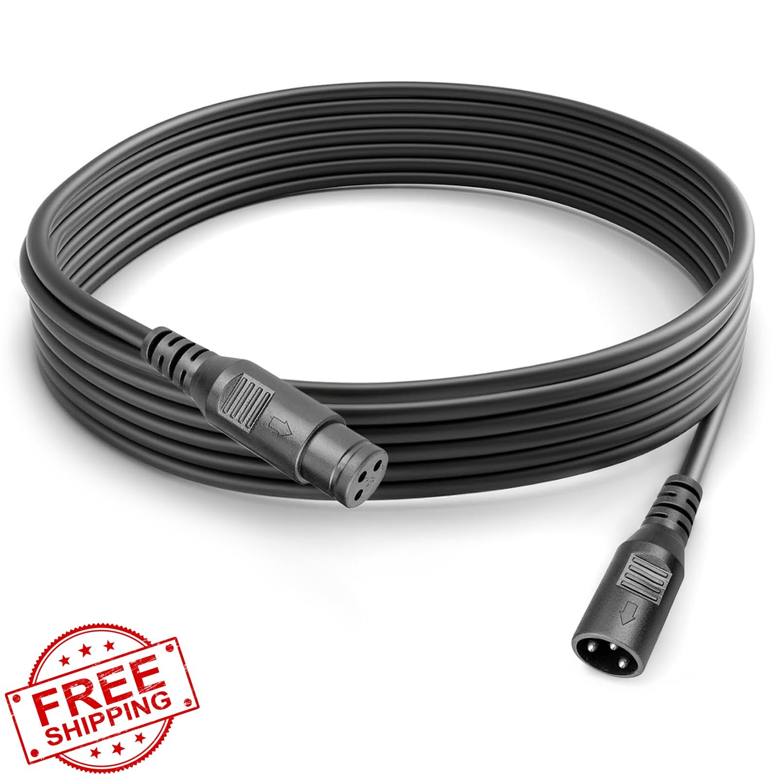 MAD OWL 3 Pin XLR Cable 10ft DMX Wire Extension Stage Lights
