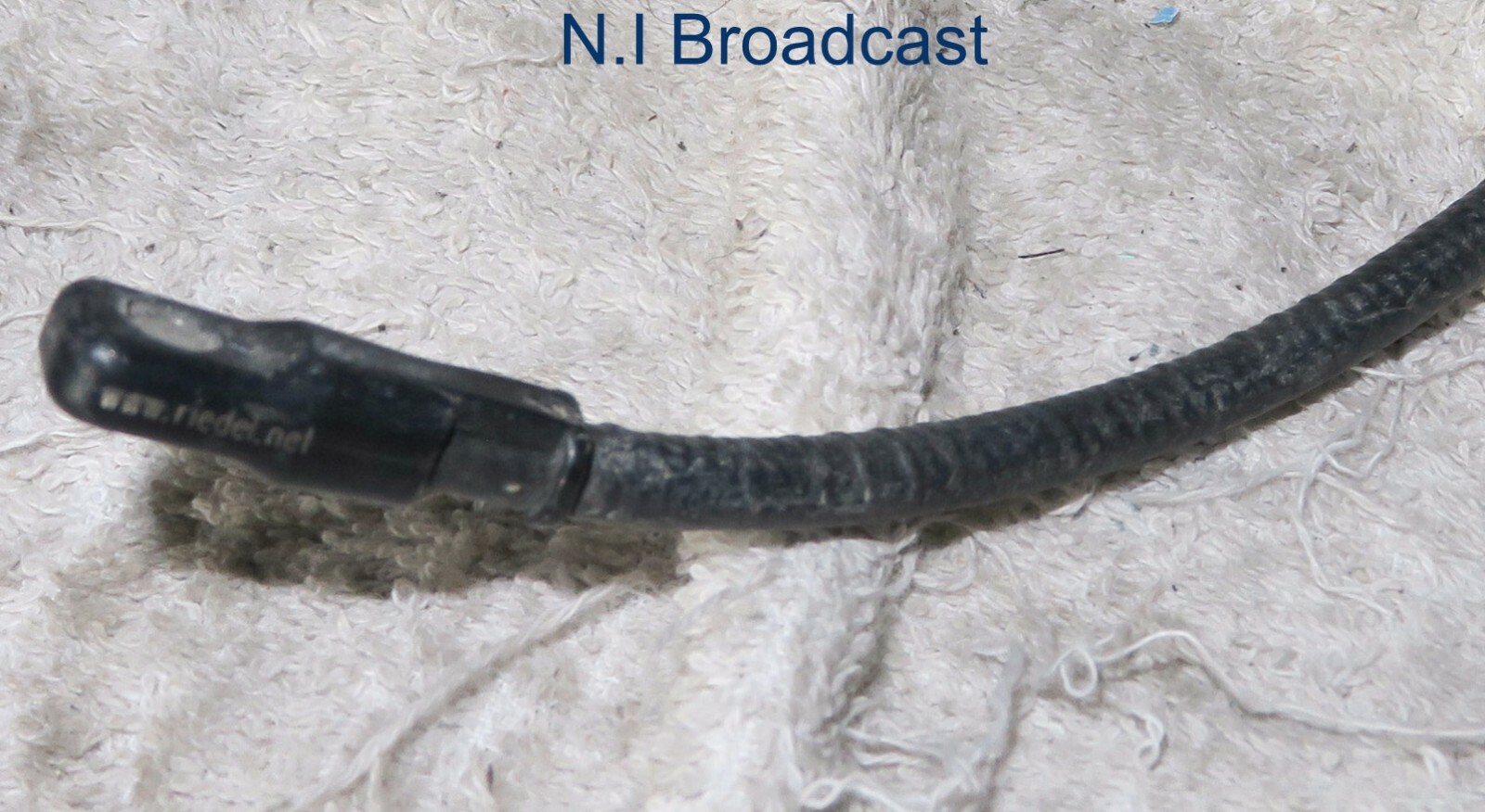 Riedel intercom headset with microphone sold as shown with cable cover off a bi