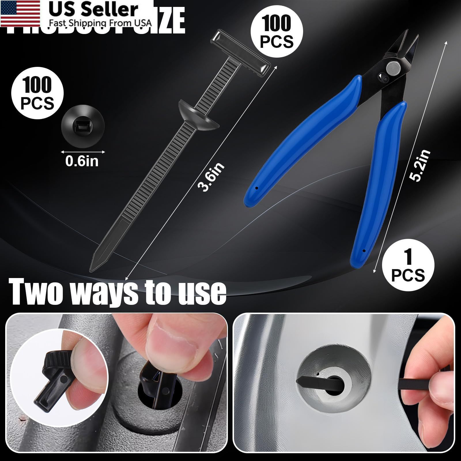 XANGNIER 100 Pcs Nylon Universal Cable Tie Buckle with Wire 100pcs