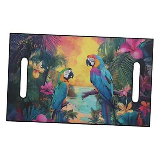 Golf Cart Seat Covers Blanket Fit for 2-Person Passenger Tropical Flower Parrot